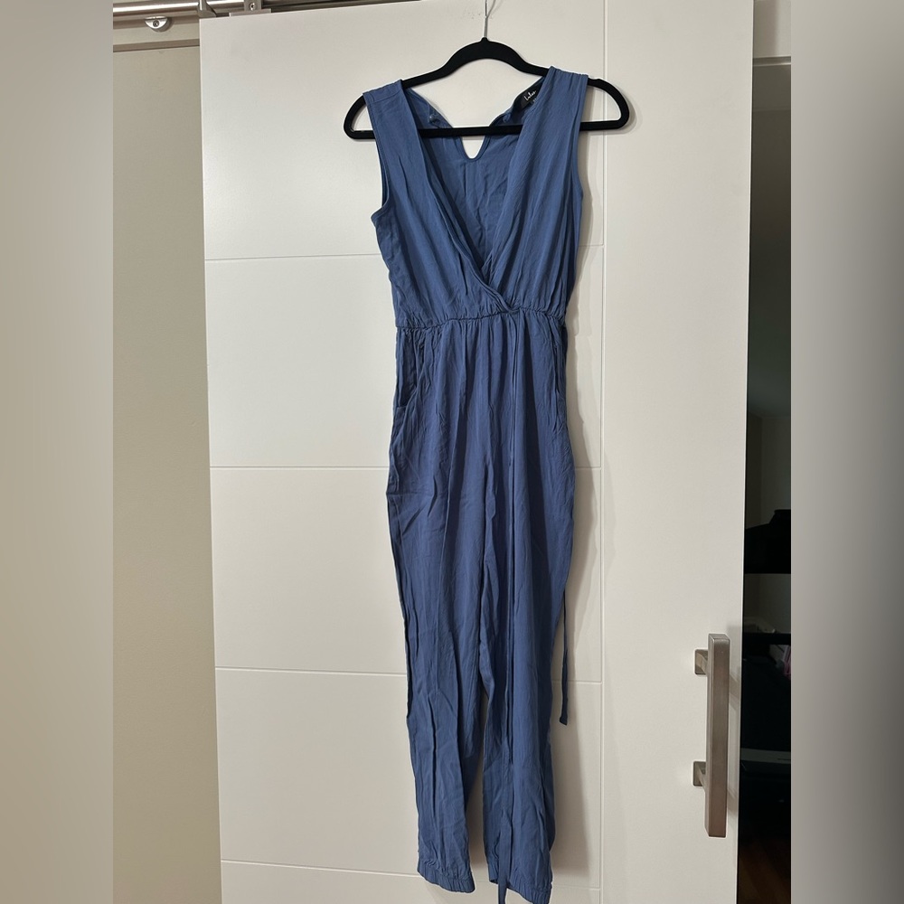 Lulu's Blue Sleeveless Jumpsuit